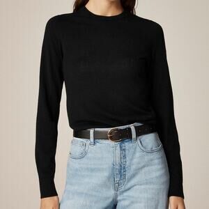 J Crew Carolyn 100% Merino Wool Crewneck Sweater Women's Small Black